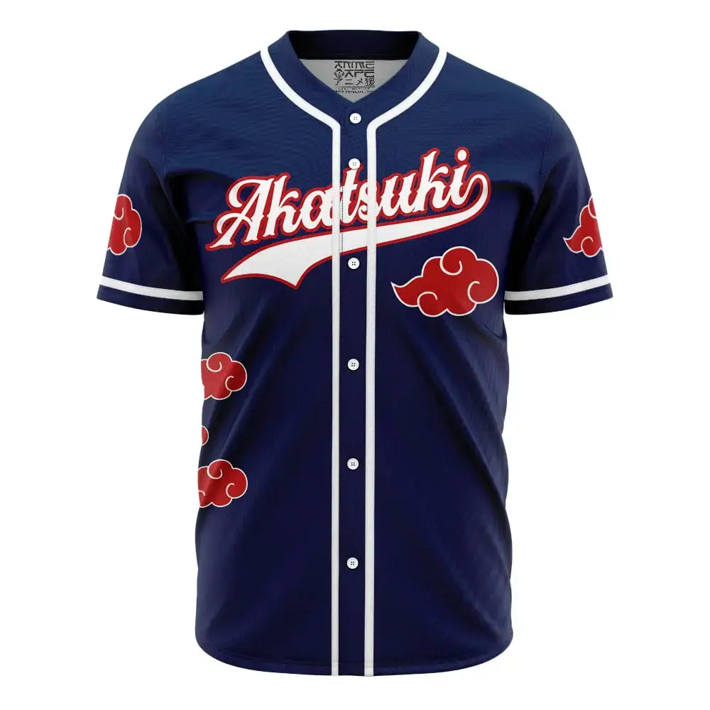 Navy Blue Akatsuki Uchiha Shippuden Baseball Jersey Image