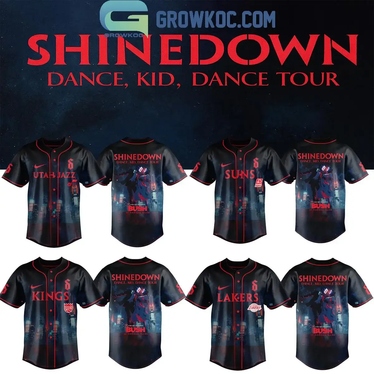 NBA All Teams x Shinedown Dance, Kid, Dance Tour 2025 Jersey Image