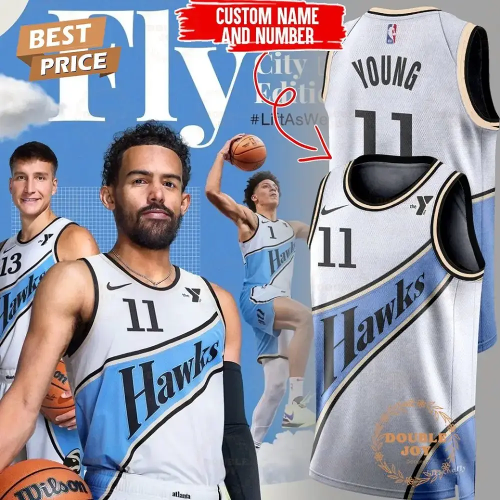 Nba Atlanta Hawks Fly City Edition Custom Name Jersey Image