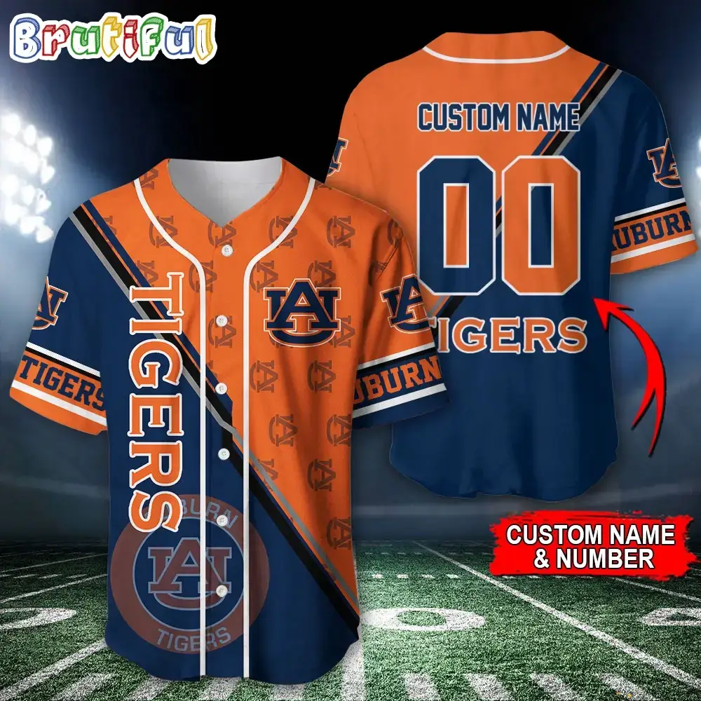 NCAA Auburn Tigers Baseball Jersey, Custom Sport Jersey Shirt Image