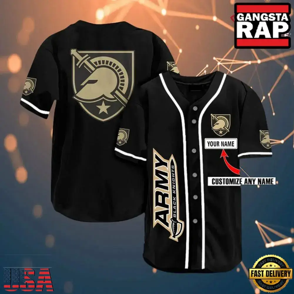 NCAA Custom Army Black Knights Team Design Baseball Jersey Image