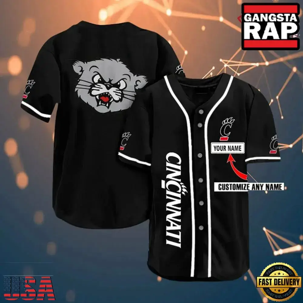 NCAA Custom Cincinnati Bearcats Design Baseball Jersey Image