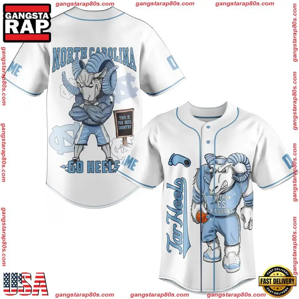 NCAA Custom Name North Carolina Tar Heels Basketball Go Heels New Design Baseball Jersey Image