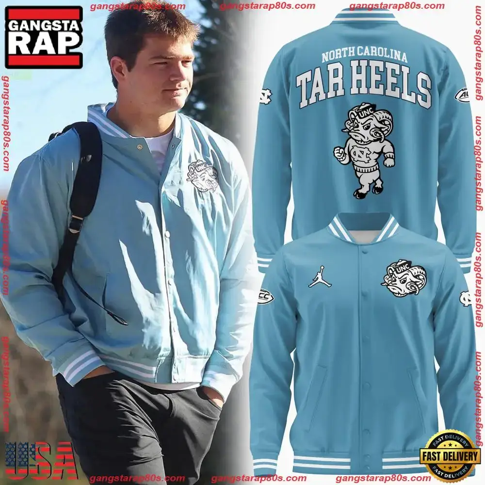 NCAA Custom Name North Carolina Tar Heels Mascot Logo New Design Baseball Jersey Image