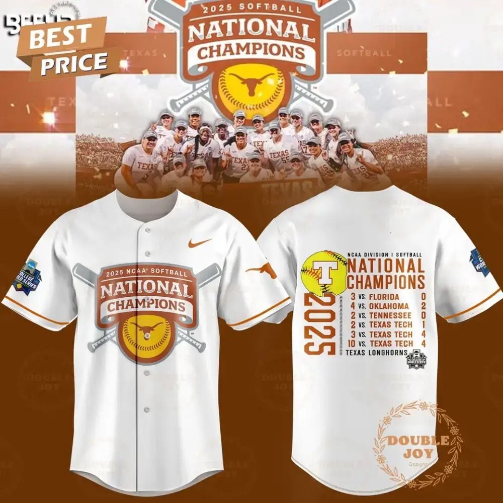 Ncaa Division I Softball National Champions Texas Longhorns Limited Edition Baseball Jersey Image