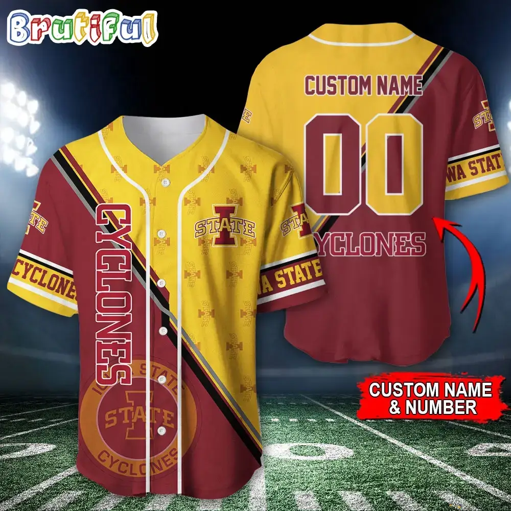 NCAA Iowa State Cyclones Baseball Jersey, Custom Sport Jersey Shirt Image