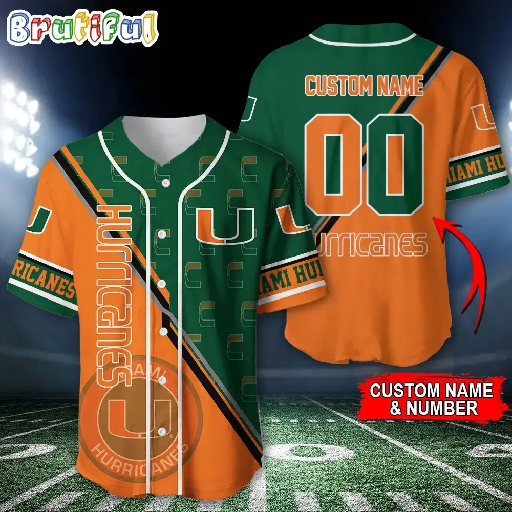 Ncaa Miami Hurricanes Baseball Jersey, Custom Sport Jersey Shirt Image