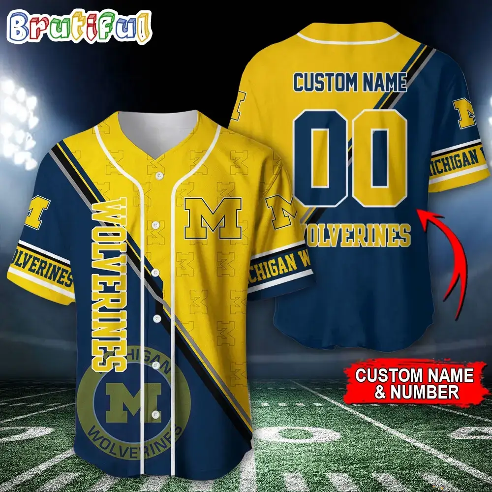 NCAA Michigan Wolverines Baseball Jersey, Custom Sport Jersey Shirt Image