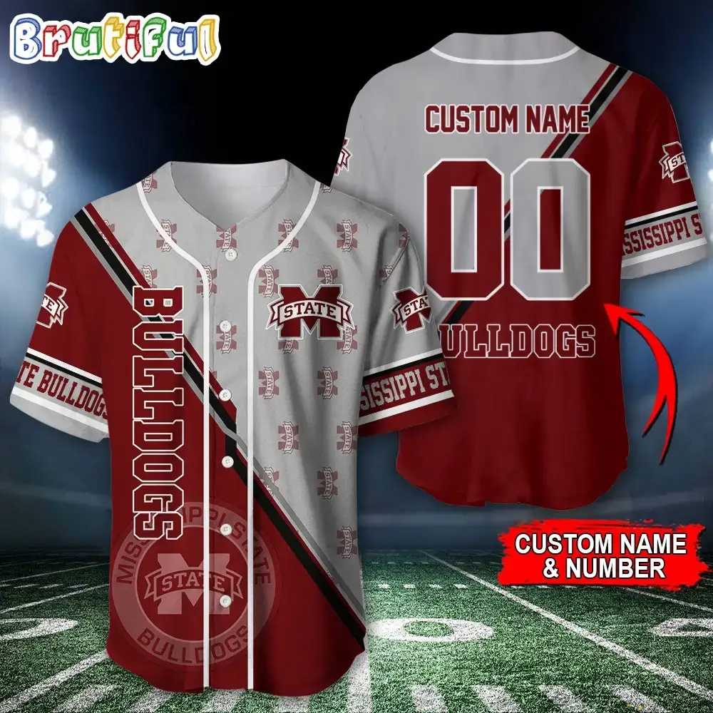 NCAA Mississippi State Bulldogs Baseball Jersey, Custom Sport Jersey Shirt Image