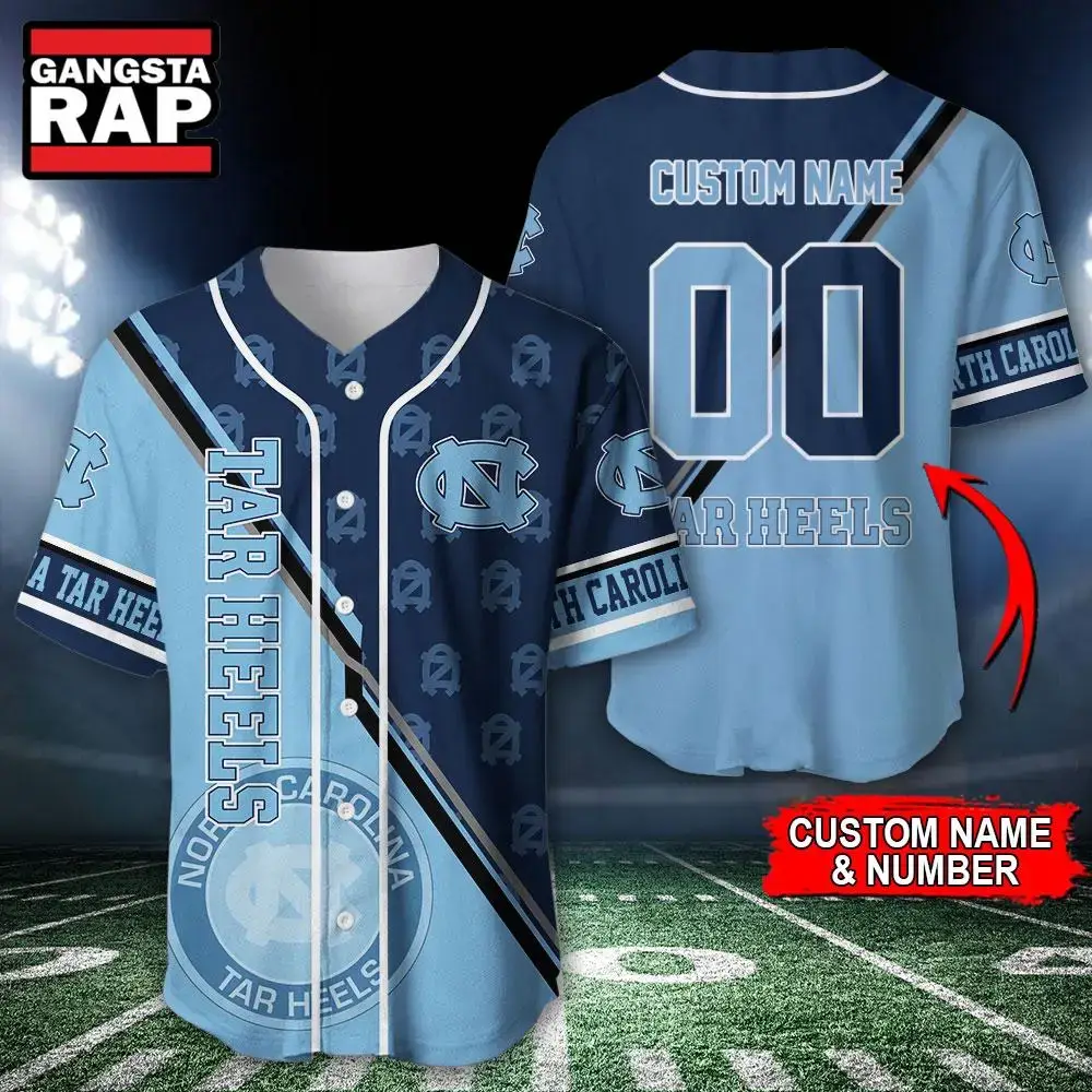 NCAA North Carolina Tar Heels Logo Team Sport Design Baseball Jersey Image