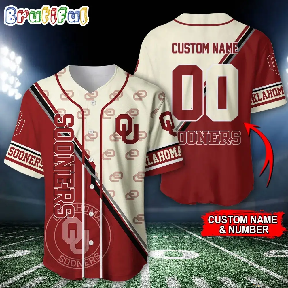 NCAA Oklahoma Sooners Baseball Jersey, Custom Sport Jersey Shirt Image