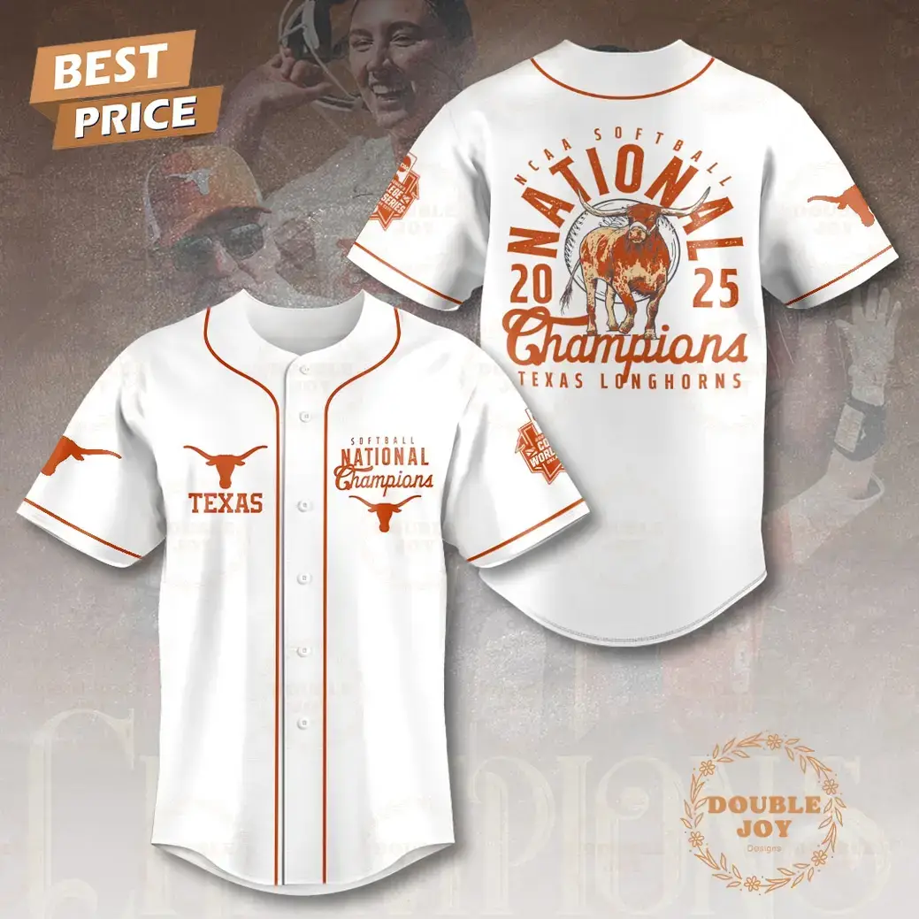 NCAA Softball National 2025 Champions Texas Longhorns Limited Edition Baseball Jersey Image