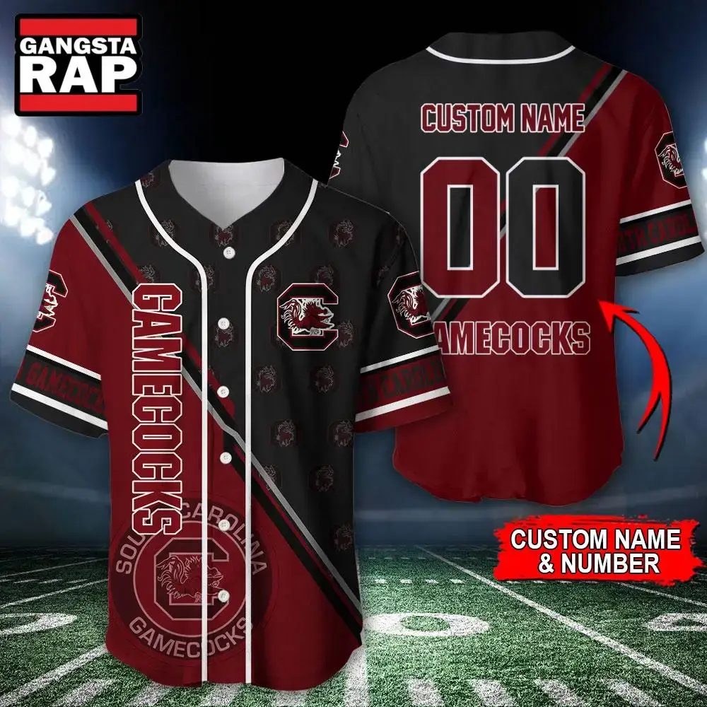 NCAA South Carolina Gamecocks Logo Team Sport Design Baseball Jersey Image