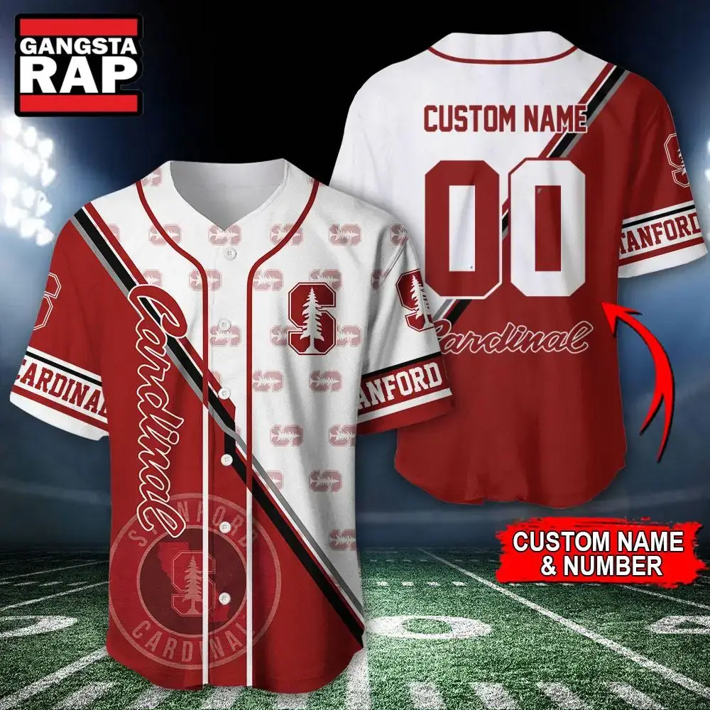 NCAA Stanford Cardinal Logo Team Sport Design Baseball Jersey Image