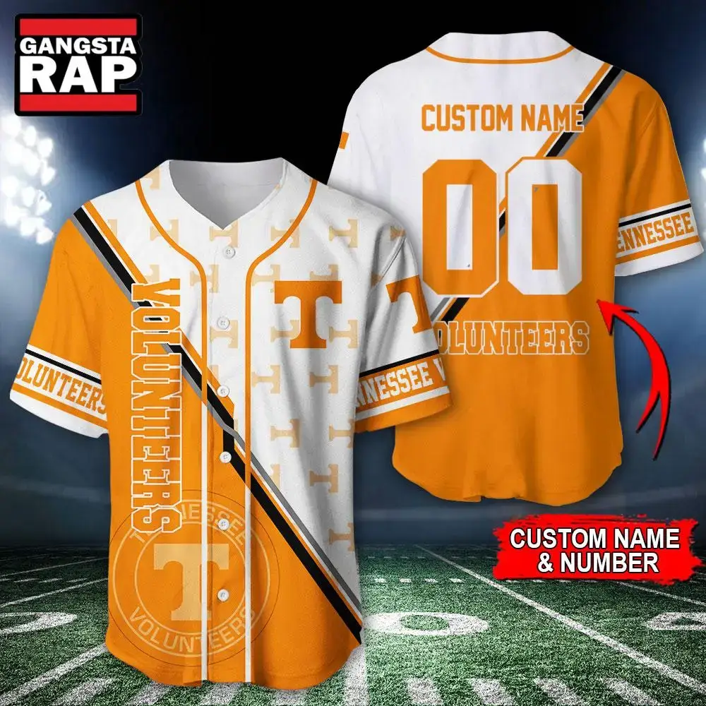 NCAA Tennessee Volunteers Logo Team Sport Design Baseball Jersey Image