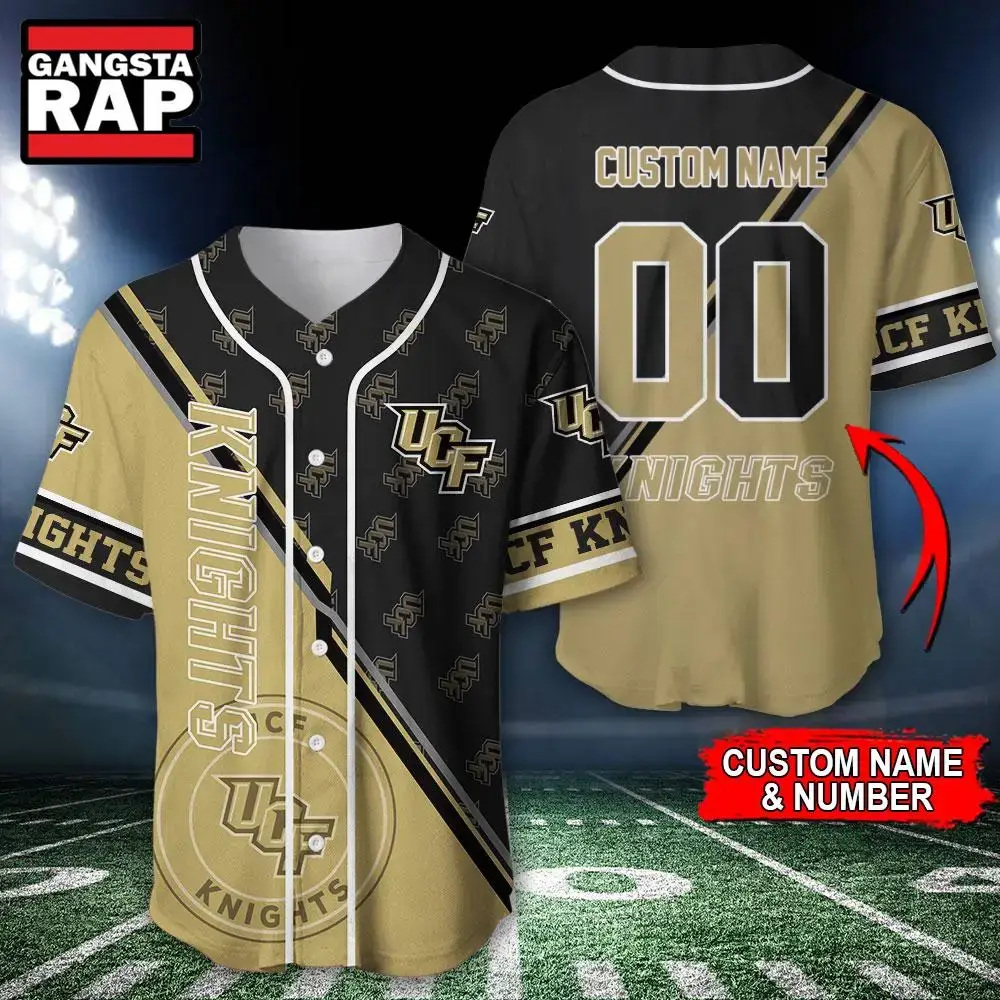 NCAA UCF Knights Logo Team Sport Design Baseball Jersey Image