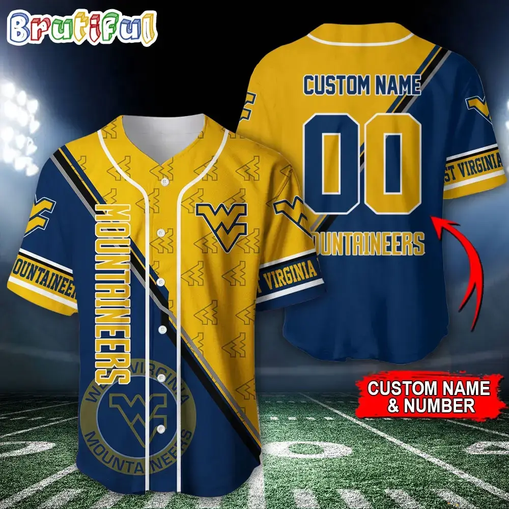 Ncaa West Virginia Mountaineers Baseball Jersey, Custom Sport Jersey Shirt Image