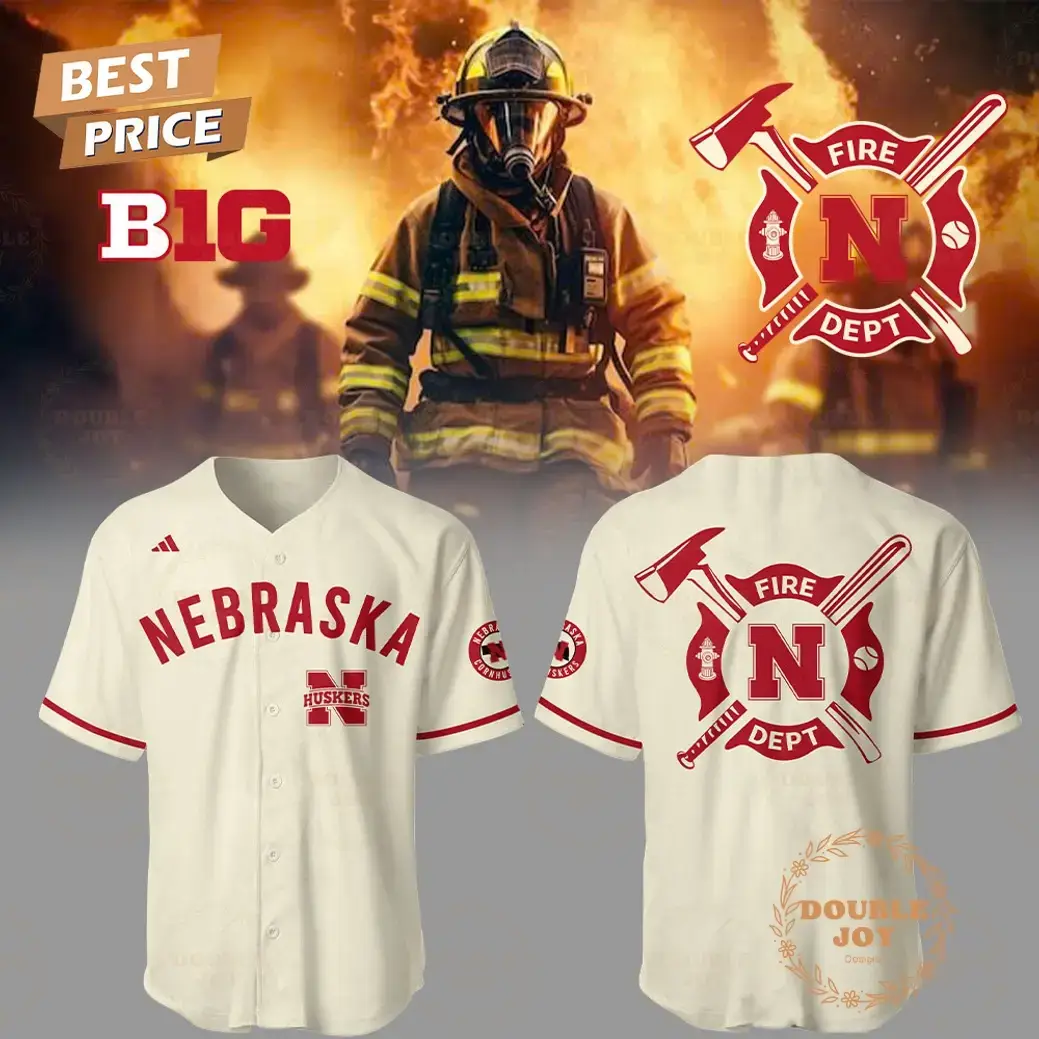 Nebraska Cornhuskers Firefighter Appreciation Night 2025 Limited Edition Baseball Jersey - White Image
