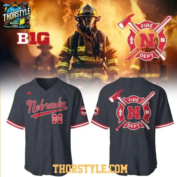 Nebraska Cornhuskers Firefighter Appreciation Night 2026 Personalized Baseball Jersey Image