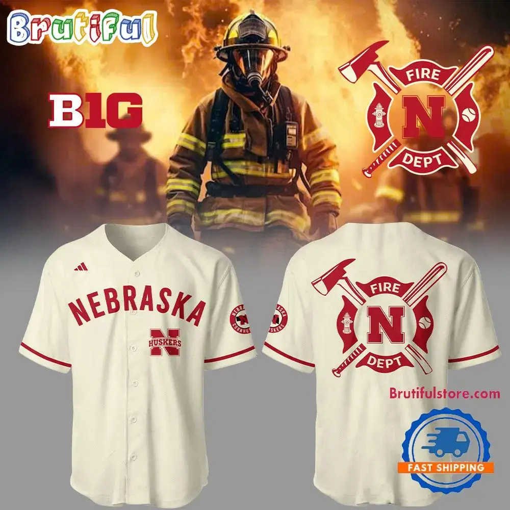 Nebraska Huskers Baseball X Firefighter Appreciation Night Jersey Image