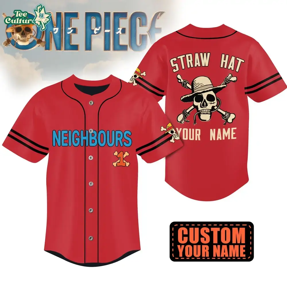 Netflix One Piece Straw Hat Crew Neighborhood Baseball Jersey Image