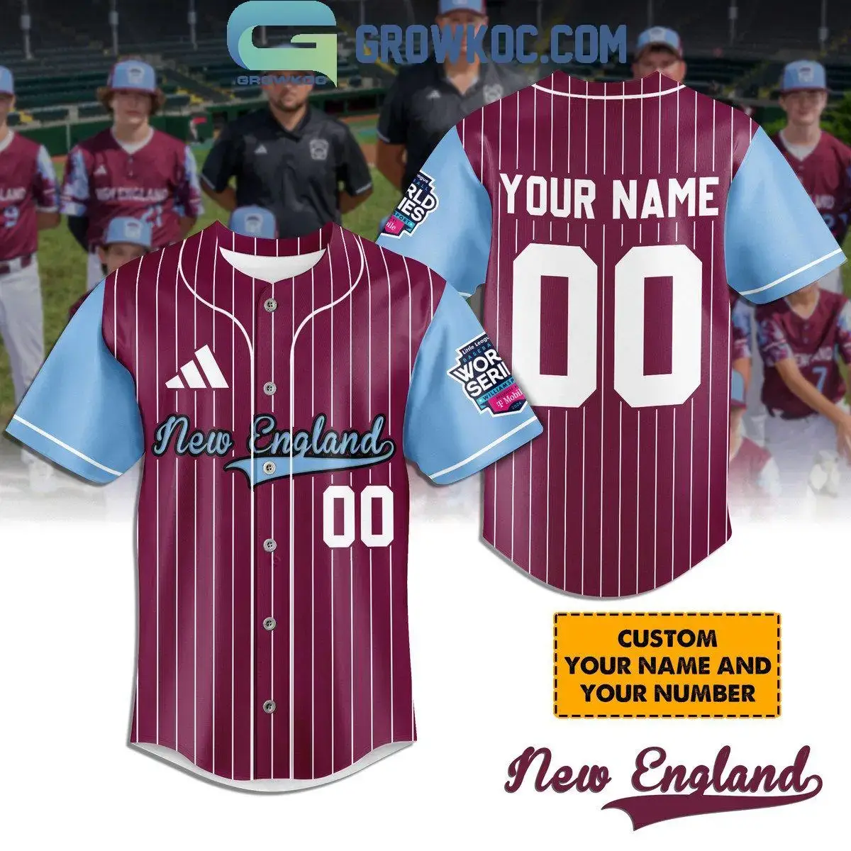 New England Little League World Series Personalized Baseball Jersey Image