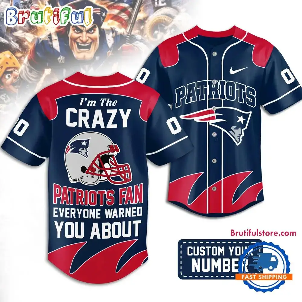 New England Patriots 2026 NFL Crazy Football Fan Personalized Jersey Shirt Image
