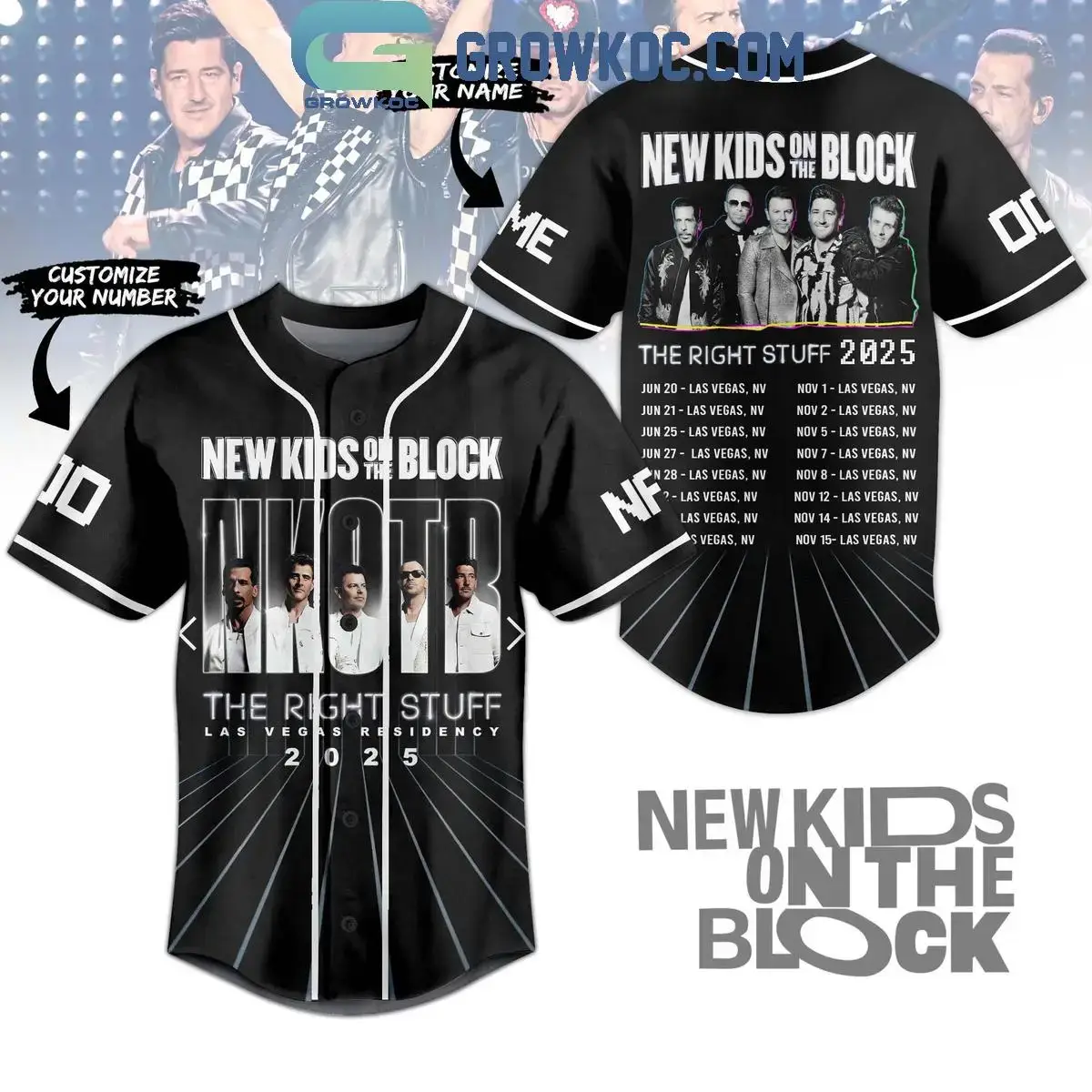 New Kids On The Block The Right Stuff 2025 Personalized Baseball Jersey Image