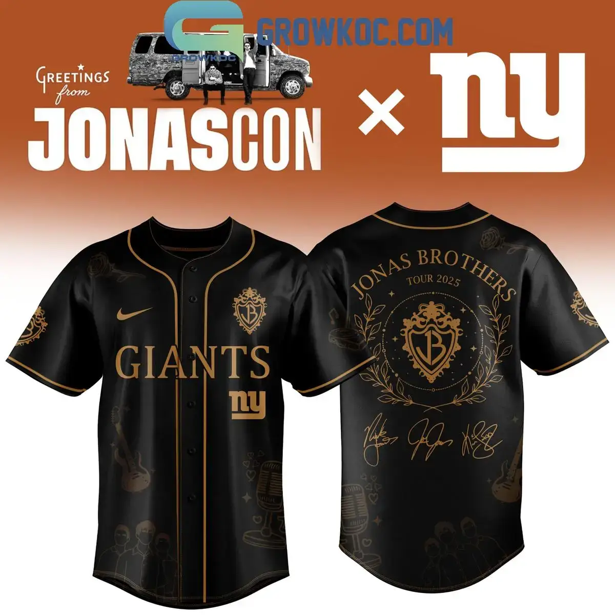 New York Giants x Jonas Brother Greetings From Your Hometown 2025 Jersey Image