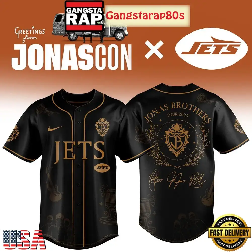 New York Jets x Jonas Brother Greetings From Your Hometown 2025 Special Baseball Jersey Image