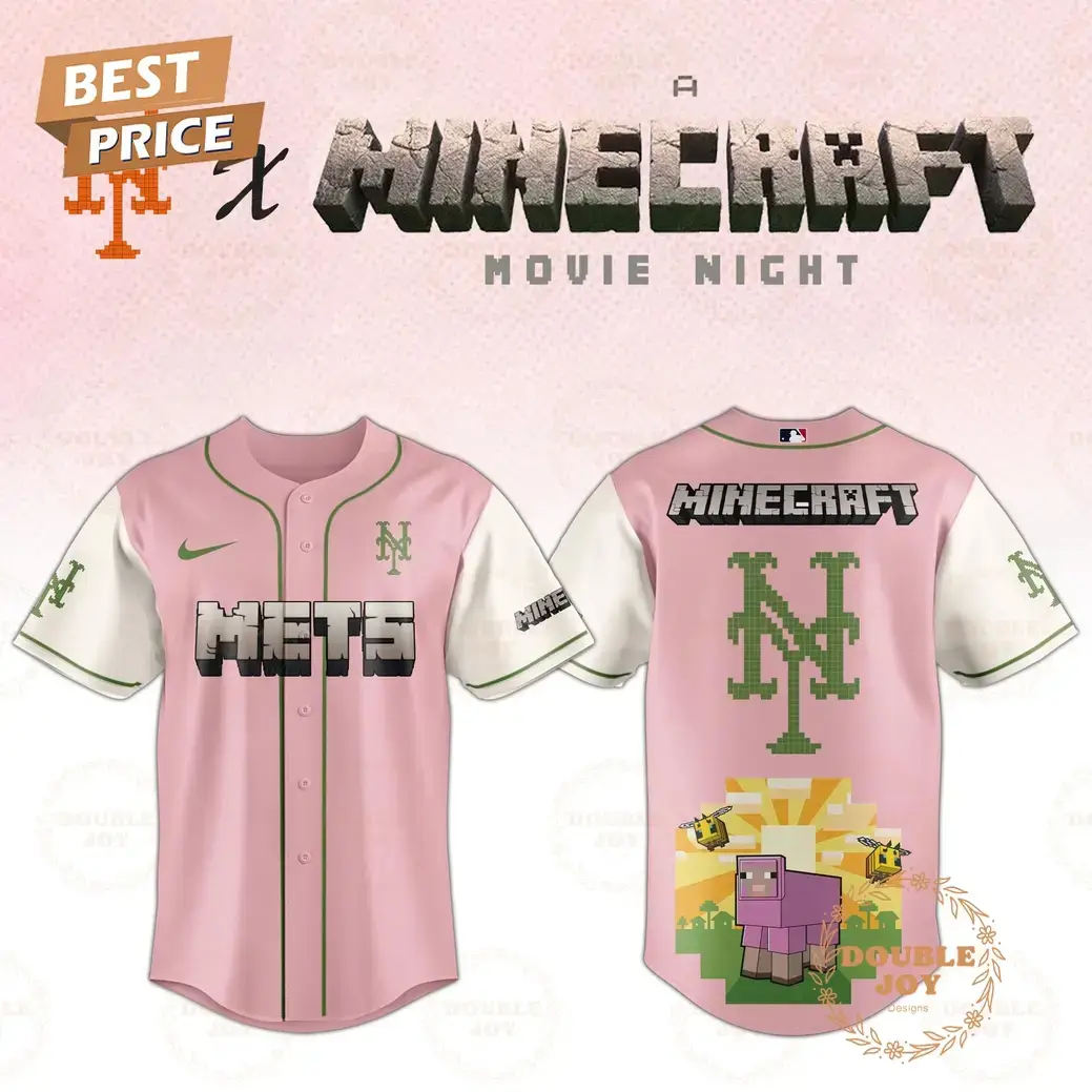New York Mets 2025 A Minecraft Movie Night Special Edition Baseball Jersey Image