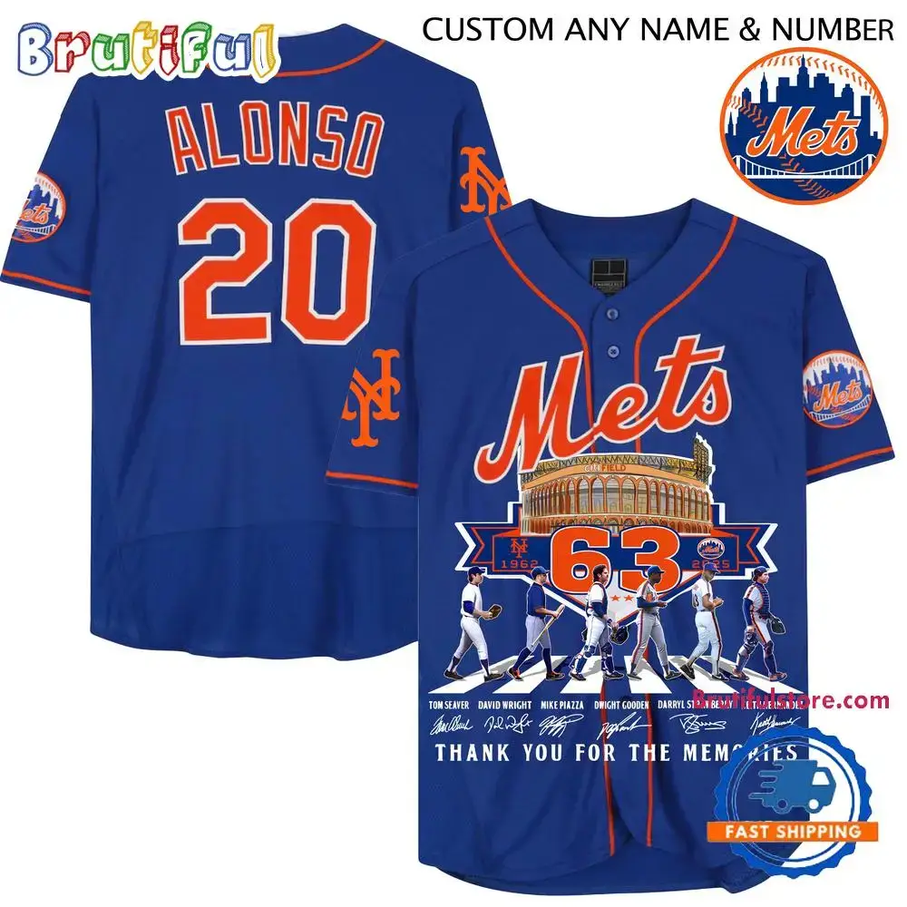 New York Mets 2025 Baseball Go On The Roand Team Player Signature Jersey Shirt Image
