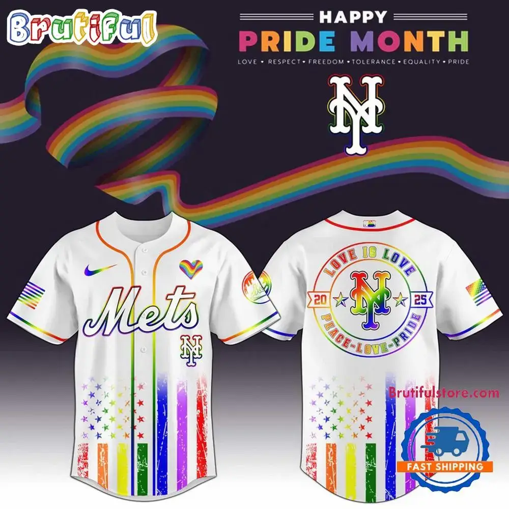 New York Mets 2025 Happy Pride Month Limited Edition Baseball Jersey Image