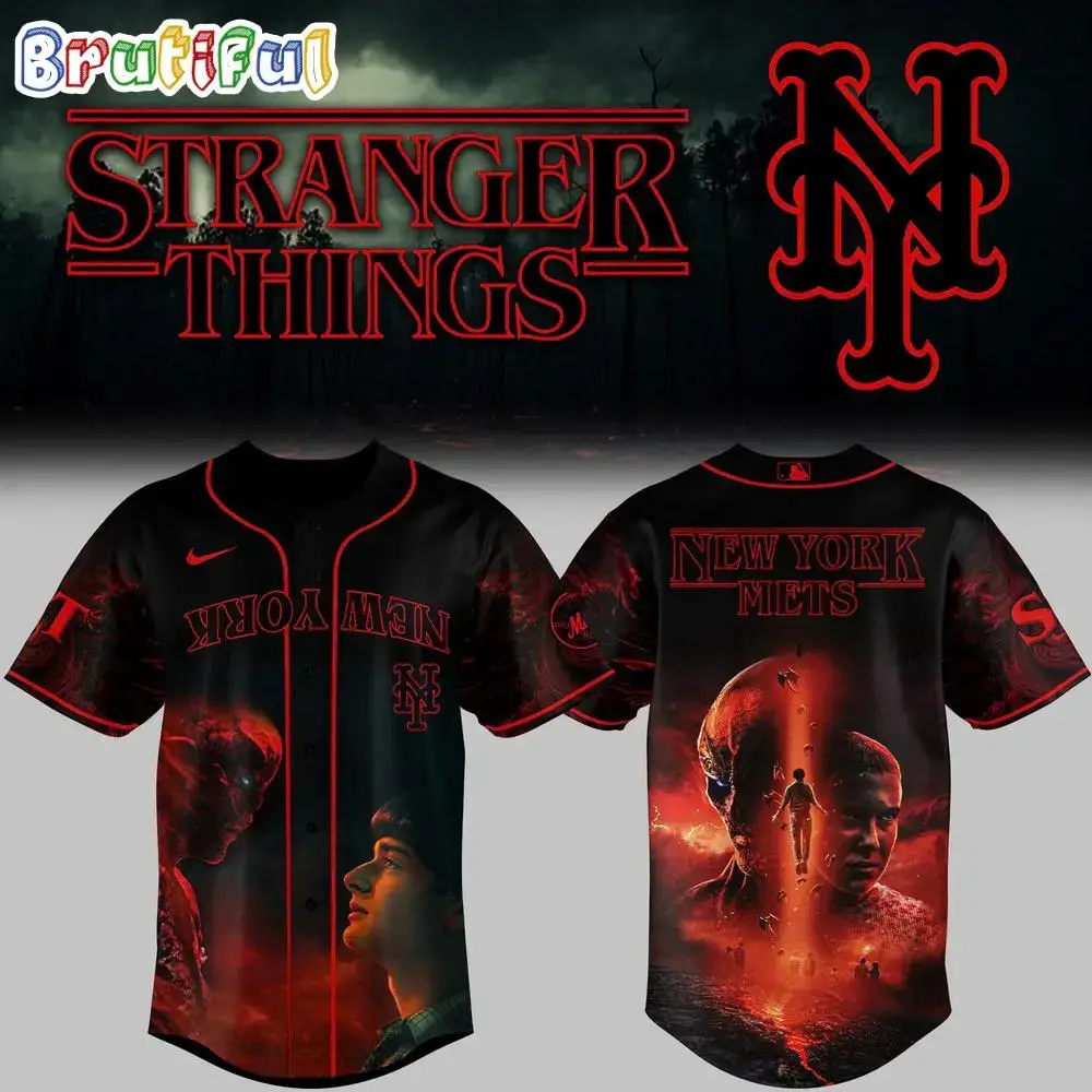 New York Mets 2025 Stranger Things Baseball Jersey Image