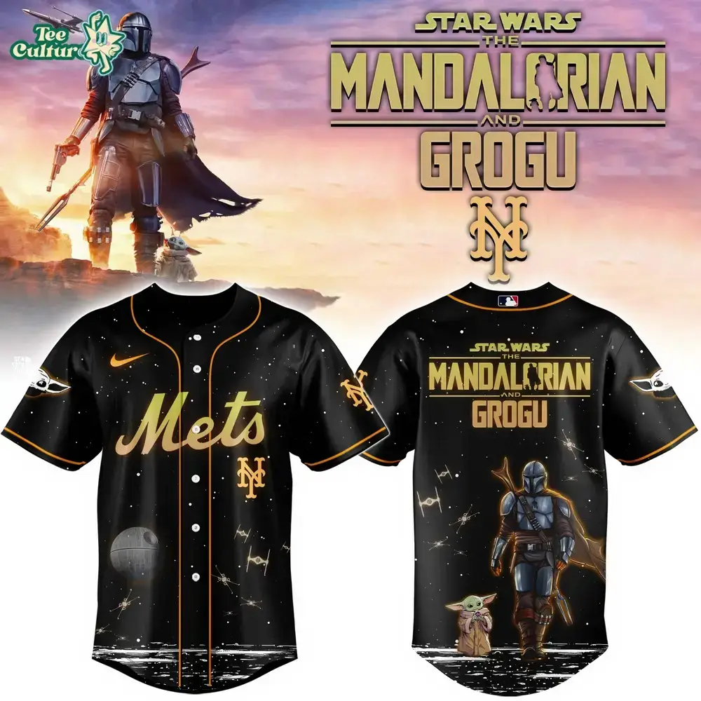 New York Mets Grogu & Mandalorian Special Edition Baseball Jersey Image