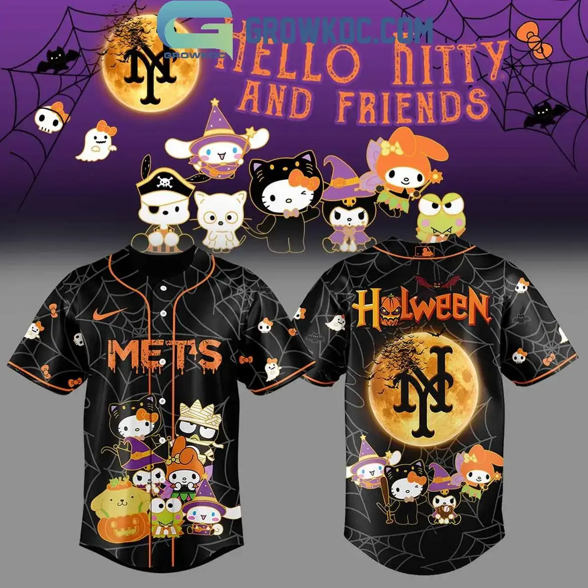 New York Mets Halloween Hello Kitty And Friends 2025 Jersey Image