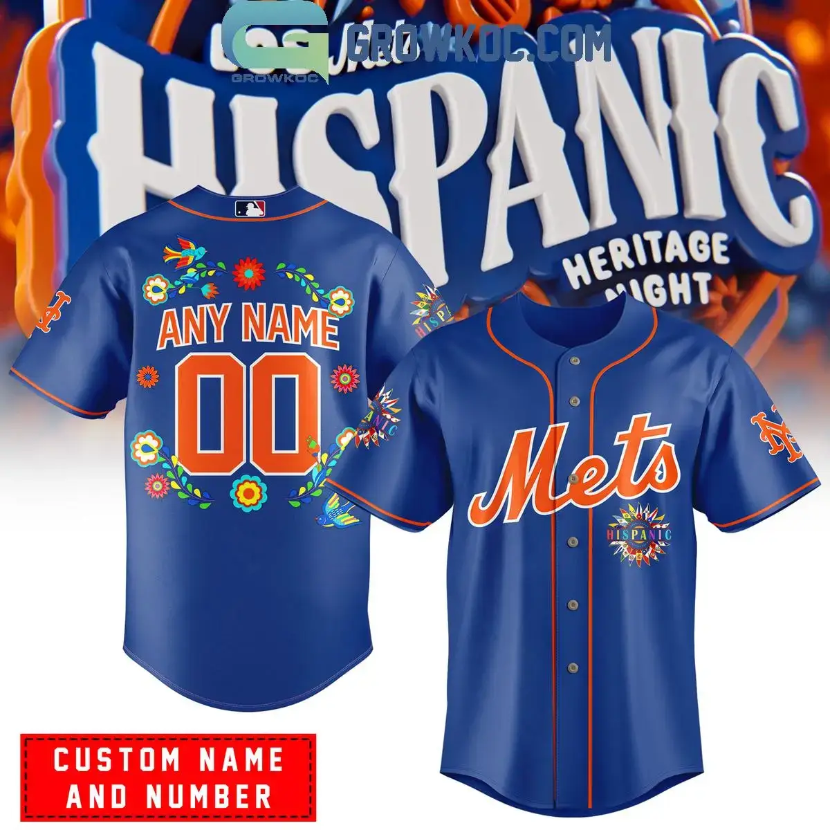 New York Mets Hispanic Heritage Night 2024 Personalized Baseball Jersey Image