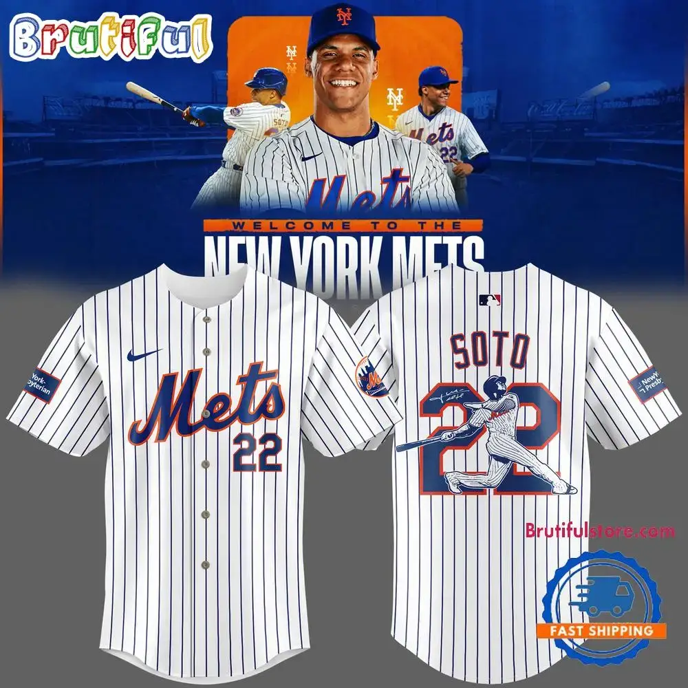 New York Mets Juan Soto 22 With Signature Baseball Jersey Image