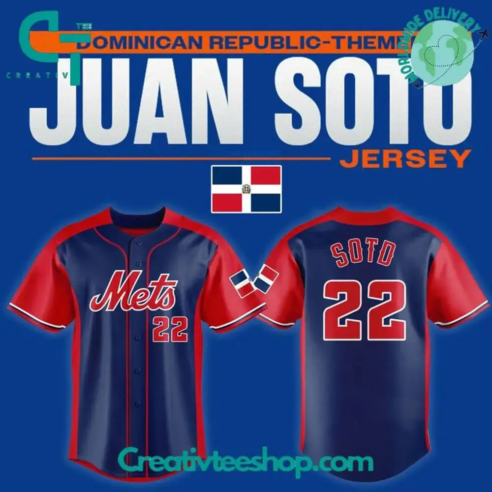 New York Mets Juan Soto Dominican Republic - Themed Special Baseball Jersey Image