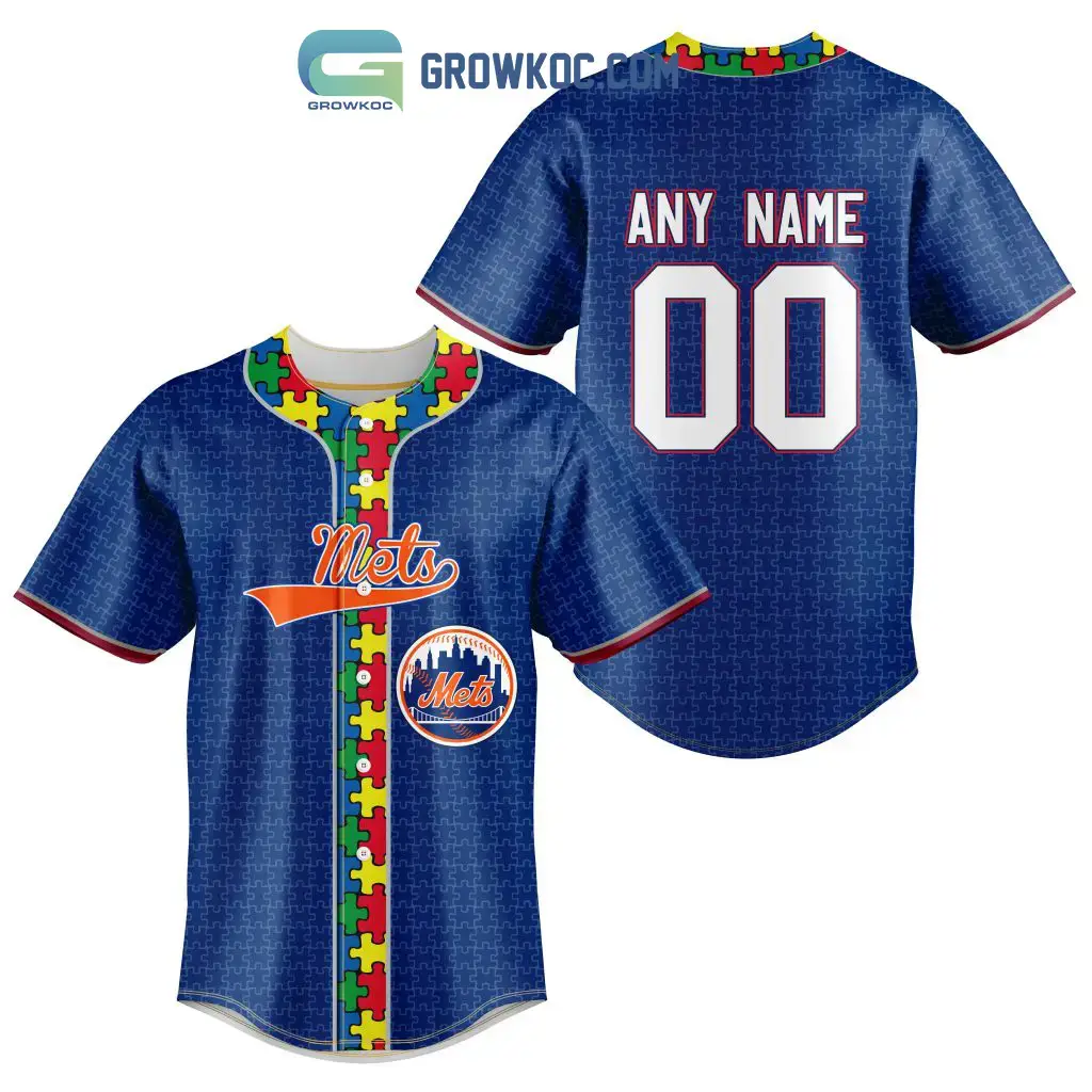 New York Mets MLB Fearless Against Autism Personalized Baseball Jersey Image
