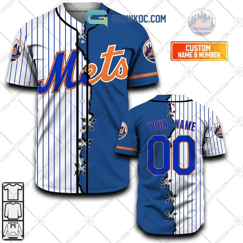 New York Mets MLB Personalized Mix Baseball Jersey Image