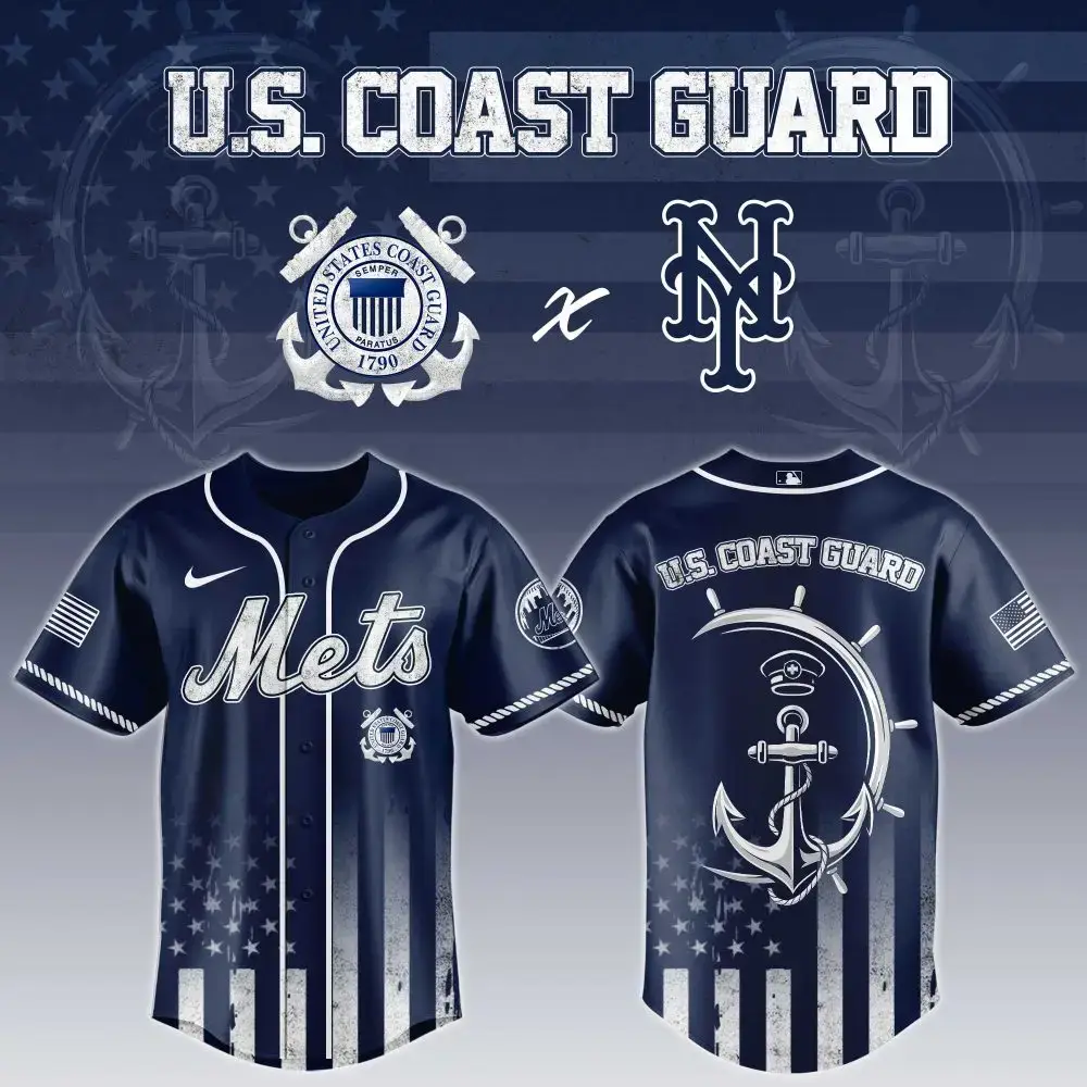 New York Mets Mlb X National Usa Coast Guard Day Custom Baseball Jersey Image