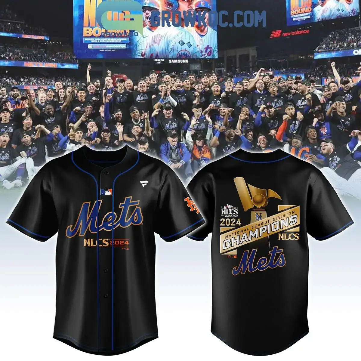 New York Mets National League Division Champions NLCS 2024 Baseball Jersey Image