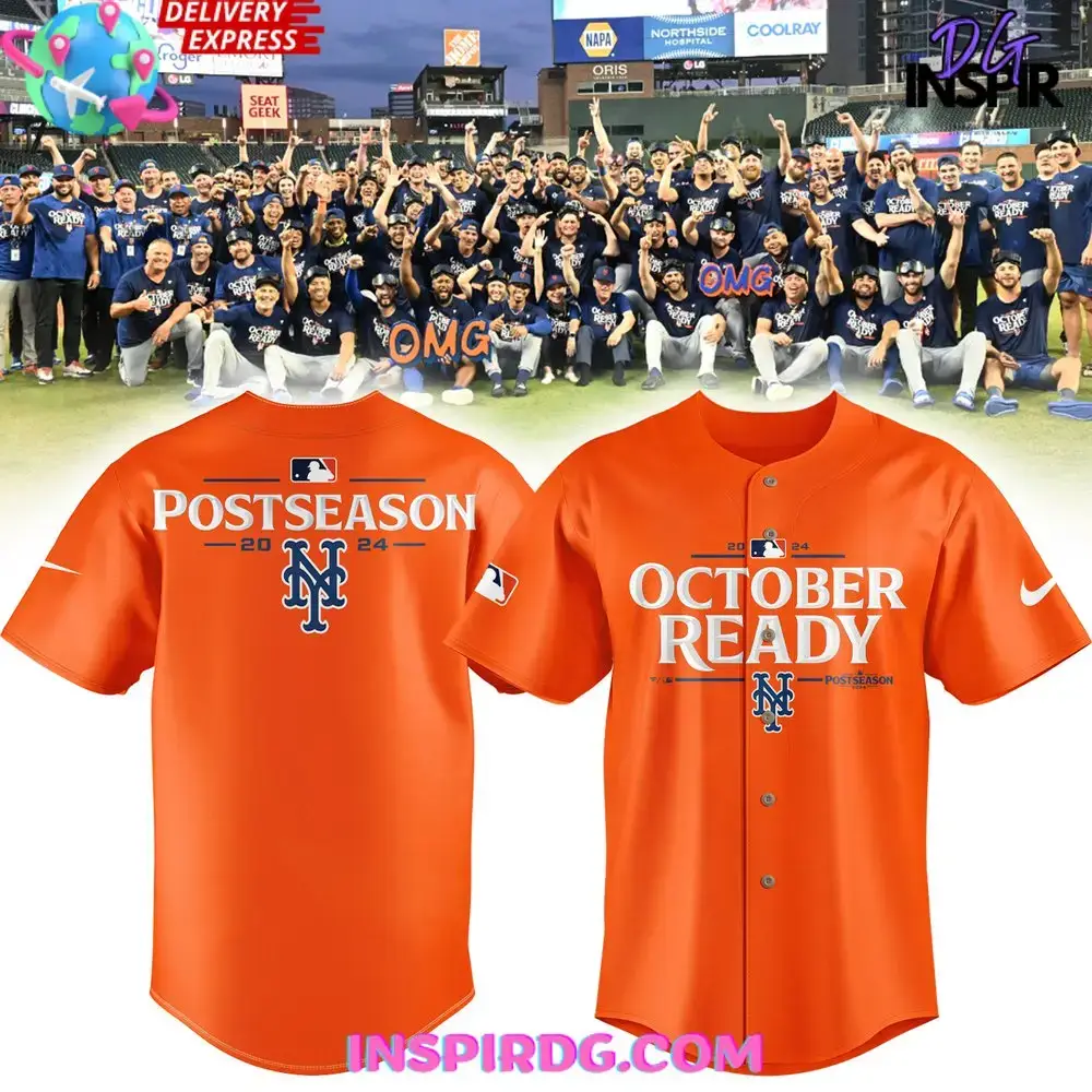 New York Mets October Ready 2024 Orange Baseball Jersey Image