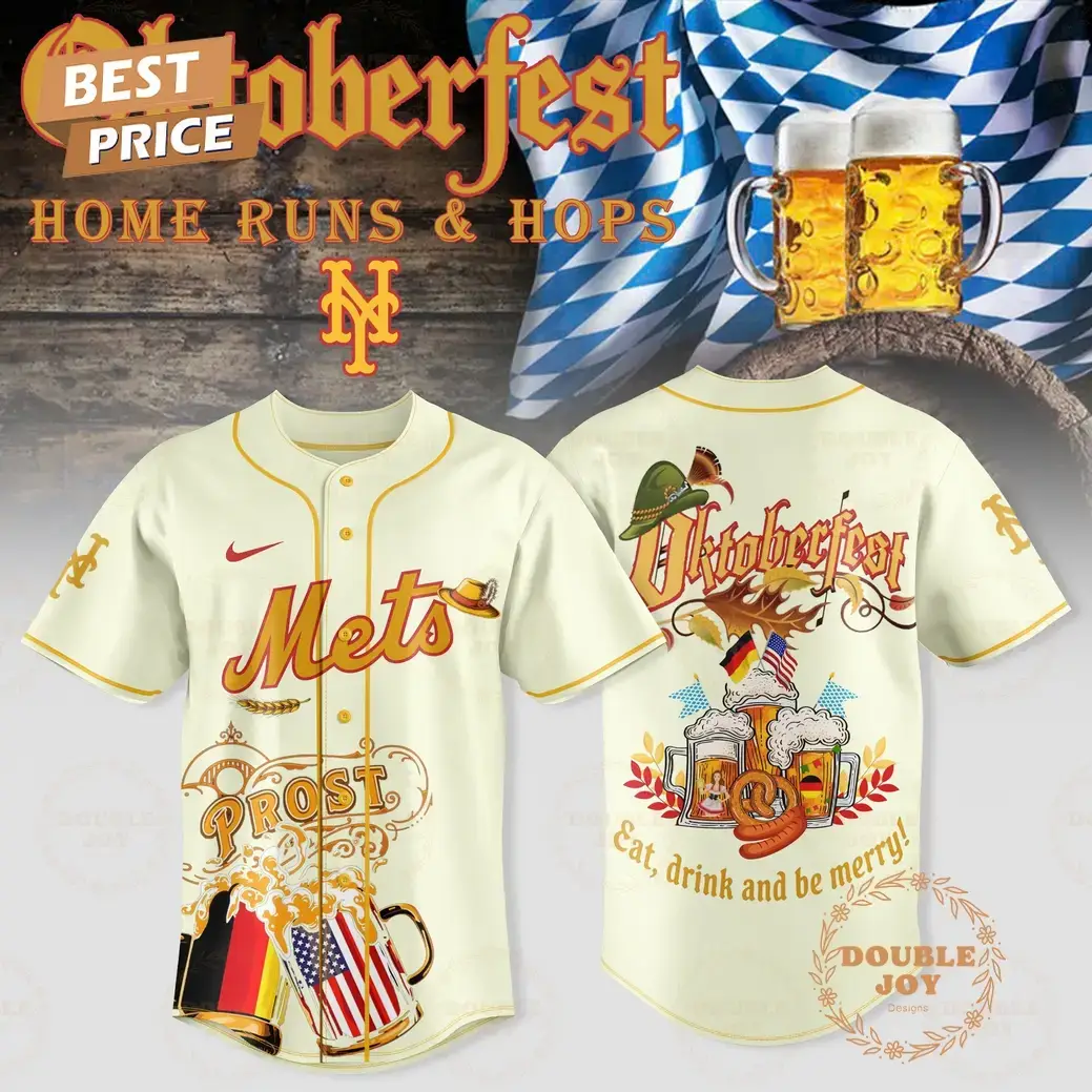New York Mets -Oktoberfest Home Runs And Hops White Edition Baseball Jersey Image