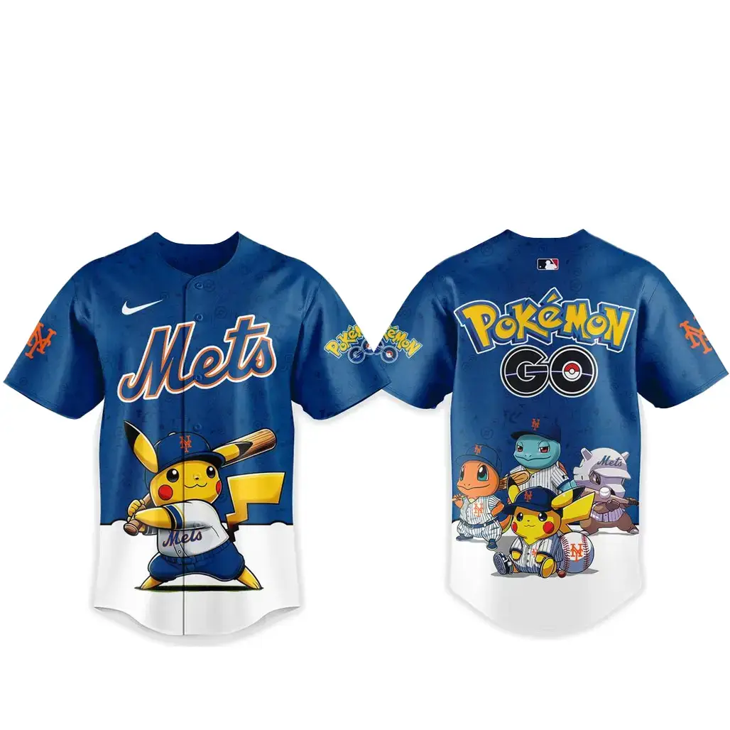 New York Mets Pokemon Go Night 2026 Game Baseball Jersey Image
