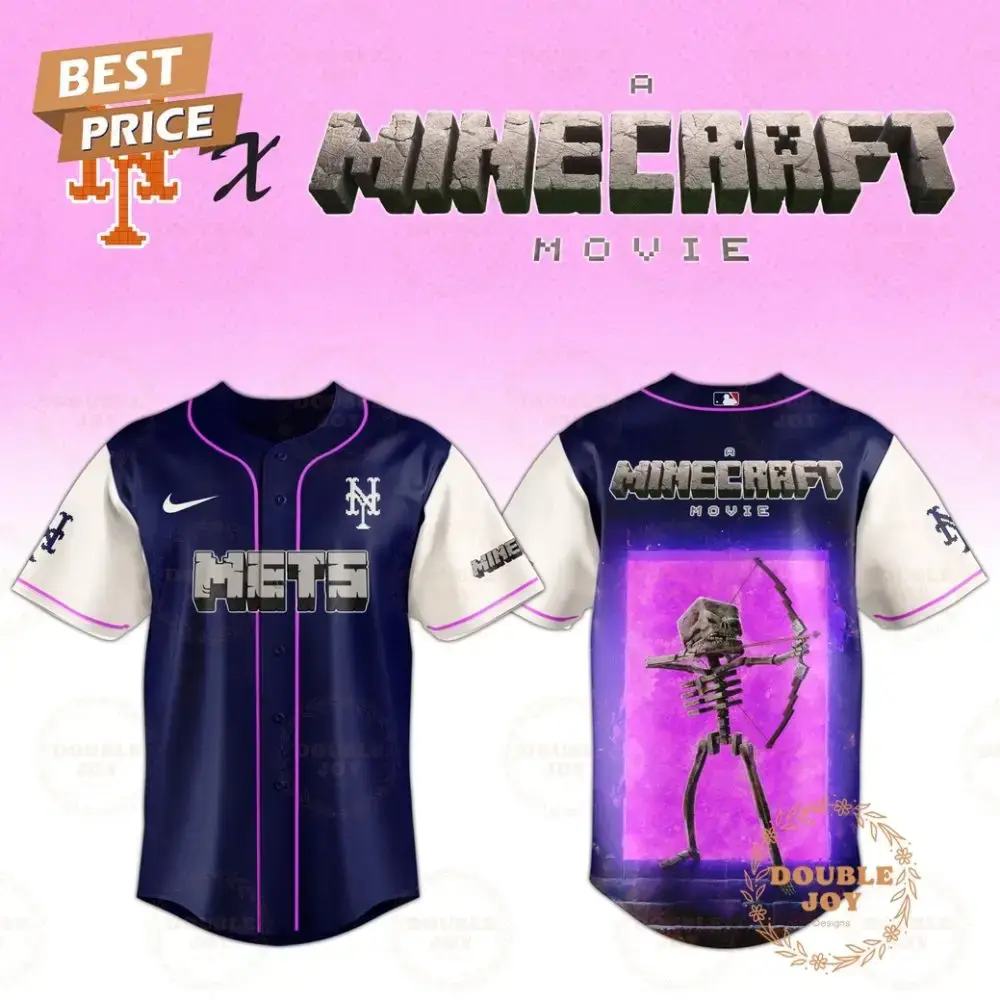New York Mets Skeleton A Minecraft Movie 2025 Special Edition Baseball Jersey Image