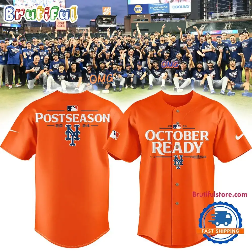 New York Mets Special 2024 MLB Postseason OCTOBER READY Jersey Shirt Image