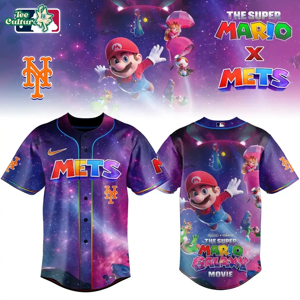 New York Mets Super Mario Galaxy Inspired Limited Edition Baseball Jersey Version 1 Image