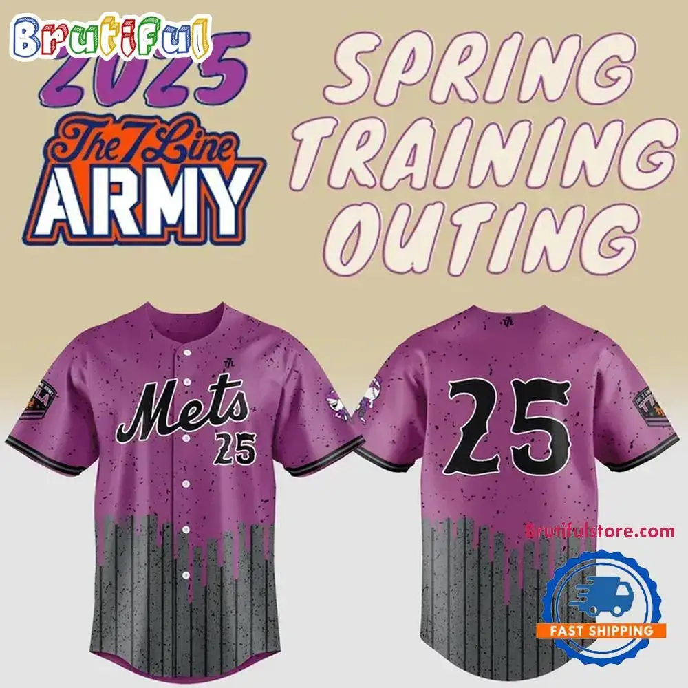 New York Mets The 7 Line Army Spring Training Outing 2025 Jersey Shirt Image